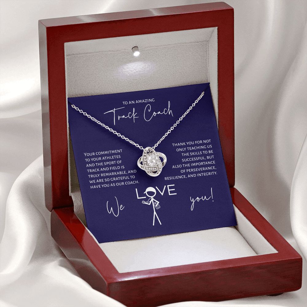 Track Coach Necklace, Gift for track and field coach, End of Season gift